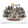 Cartão de Natal Pop-Up Cidade Noturna Boneco de Neve Floresta Nevasca Cartão de Natal Pop-Up Feito à Mão Presente de Inverno Envelopes de Presente de Natal