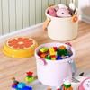Caixa de Armazenamento de Brinquedos para Crianças, Fofa com Tampa, Blocos de Construção de Desenho Animado para Bebê, Balde Mochila, Caixa de Armazenamento e Organização de Lanches