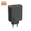 Cargador AC multi-puerto de carcasa 360W, adaptador de corriente 5V 3A, cargador de teléfono móvil de carga rápida PD 20W + QC 3.0