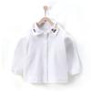 Camiseta Básica de Algodão Fresca para Bebês Meninos e Meninas, Blusa de Manga Comprida de Algodão Puro Bordado, Roupa Quente de Outono, Cardigã T-Shirt Infantil para Bebês