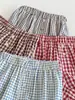 Pantalones Cortos de Cuadros Finos de Verano para Niños 2026 Estilo Coreano para Niños y Niñas Bolsillo de Bebé Botón Pantalones de Trasero Grande Pantalones de Linterna para Bebés