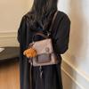 Mochila Retro de Moda Color Contrastante Mate para Mujer 2025 Nueva Tendencia La Más Fácil de Combinar Bolso de Mano para Viajes Cotidianos Bolso Casual para Mujer