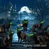 Nuevo Cartel de Halloween para el Jardín con Gato Negro y Ojos Brillantes para Decoración Exterior del Césped