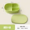 Lancheira de Silicone de Grau Alimentício para Trabalhadores de Escritório, Lancheira para Micro-ondas, Lancheira com Três Compartimentos, Especial para Estudantes e Frutas