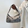 Bolso de Mano de Pana Estampado de Moda para Mujer 2025 Nueva Llegada Otoño Bolso de Axila Simple a la Moda Bolso de Hombro