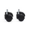 Rueda giratoria de 2 pulgadas con revestimiento de goma negra, universal, silenciosa, para silla de mesa, taburete, 50 ruedas, suministro de fábrica
