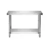 Estantería de acero inoxidable 304 mesa de trabajo, mesa de trabajo de cocina de tres niveles, mesa de servicio, mesa de empaque, superficie de trabajo desmontable de 3 niveles
