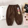 Estilo Novo Primavera e Outono Calças Esportivas de Verão para Crianças Calças Casuais Calças de Moletom para Meninos e Meninas Estilo Coreano Calças para Uso Externo