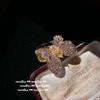 Anillo de vid de gema de corte austriaco Anillo de mariposa estrellada con circón chapado en oro de 18 quilates vintage