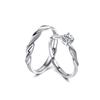 Anillo de pareja Galaxy brillante de plata esterlina S925 anillo abierto Möbius un par para enviar a la novia una generación de cabello