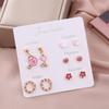 [7 pares] juego de aretes para una semana personalidad femenina llave candado amor pendiente de gota Diamante aretes geométricos al por mayor