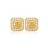 Collar elegante de moda con corte de flor de hielo y traje de azúcar con diamantes de alto carbono, colgante de diamante rosa, anillo de diamante amarillo, pendientes Caibao para mujer