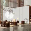 Tela Divisória Estilo Chinês Bambu Tinta Sala de Estar Bloqueio de Entrada Sala de Chá Escritório Decoração Novo Estilo