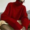 Suéter de Punto Versátil de Color Sólido Estilo Coreano para Mujer, Nuevo Suéter Pulóver Holgado Perezoso de Cuello Alto Otoño e Invierno 2026