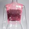 Suministro Transfronterizo 2024Wish Aliexpress Amazon Verano Malla de Pedrería Diamante Brillante Camiseta Top para Mujer Yx951