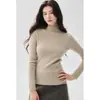 26 Nuevos Jerseys de Punto de Cachemira para Otoño e Invierno para Mujer, Cuello Alto Medio, Suave y Amigable con la Piel, Capa Interior Cálida