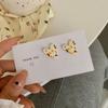 Agulha de Prata S925 Coreia do Sul Design de Gotejamento de Óleo Estilo Japonês Carmly Fashionável Redes Sociais Branco Queijo Amor Brincos Brincos para Mulheres