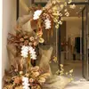 Cor de café de outono estilo retrô materiais florais materiais florais de casamento móveis macios atmosfera de outono adereços de casamento decorações flores artificiais