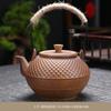 Conjunto de Bule de Chá Cerâmico, Bule de Cerâmica Rústica com Alça, Recipiente para Preparo de Chá, Chá Branco, Chá Pu'Er, Xícara de Chá com Flores, Logotipo Personalizado para Exterior