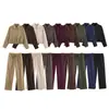 Comercio Exterior 2026 Otoño Nuevo Moda Europea y Americana Chaqueta Abrigo con Cuello Polo Traje de Pantalón Largo Casual para Mujer