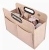 Bolsa de cosméticos multifuncional de grande capacidade, bolsa de feltro colorida para armazenamento, bolsa de feltro para arquivo, bolsa interna com logotipo impresso