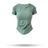 Roupas de Yoga de Verão Tops para Mulheres, Moda Primavera e Outono com Efeito Emagrecedor Decote V Camisetas de Manga Longa para Corrida e Esportes, Roupas de Fitness Profissionais Elegantes