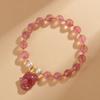 Atacado Cristal Natural Cristal Morango Cabeça Grande Raposa Pulseira Pérola Pedra da Lua Nova Moda Chinesa Pulseira Original Feminina