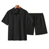 2026 Verano Transfronterizo Amazon Conjunto de Dos Piezas para Hombre Camiseta de Manga Corta Casual Camisa Polo de Solapa Conjunto de Shorts