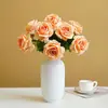 Rosa Artificial de Rama Única Decoración de Boda Flor Artificial Accesorios para Diseño de Fotografía Flor Decorativa Flor Falsa