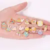 Accesorios para Joyería DIY Transfronterizos al por Mayor Serie de Pascua de Dibujos Animados Colgantes de Esmalte Collares Llaveros Colgantes de Aleación