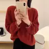 Estilo Coreano Diseño Sensación Industria Pesada Con Cuentas Suave Cerosa Cuello Redondo Suéter de Alta Calidad Camisa Tejida Top Holgado