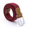Regalo del Día de San Valentín cinturón elástico tejido con hebilla de pasador cinturón de moda para mujer lona pareja cintura bd06