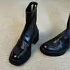 Botines de Tobillo de Tacón Alto con Punta Redonda Retro para Mujer 2026 Otoño Invierno Nuevos con Tacón Grueso Suela Gruesa Versátiles Aumentan la Altura Botas Martin Botas Adelgazantes
