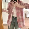 Camisa de Cuadros Verdes con Grulla Blanca para Mujer, Estilo Verano Delgado, Ropa Exterior Petite, Cárdigan, Chaqueta Camisa Holgada, Manga Larga