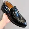 Zapatos de Cuero de Alta Gama para Hombre Capa Superior Piel de Vaca Charol Mocasines con Hebilla de Caballo Cuero Brillante Formal Casual Negocios Casuales Europeos