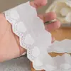 5,5cm Branco/Alperce Coração Macio de Linha de Algodão Tecido de Algodão Solúvel em Água Renda de Bordado Artesanal DIY Acessórios de Decoração para Roupas