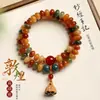 Pulsera de Cuentas de Bodhi Loto Volador Natural de Dunhuang Doble Círculo para Mujer Pulsera de Cuentas de Semilla de Bodhi para Meditación Pulsera de Cuentas de Oración Budista para Hombre