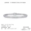 Pulseras de Alta Gama para Hombres y Mujeres para el Lugar de Trabajo Transfronterizo Plata S925 Moissanita Chapado en Platino Pulsera Tennis Cierre de Langosta