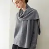 Bufanda Suave y Amigable con la Piel 100% Cachemir Puro para Mujer, Calentador de Cuello de Punto Hueco Cálido de Invierno, Bufanda Grande, Protector de Hombros