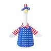 Roupas Novas para Ganso de Varanda no Dia da Independência, Capa de Chuva Amarela Impermeável para Ganso, Conjunto de Roupas e Chapéu de Ganso com Bandeira Americana