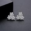 Pendientes con microincrustaciones de circonita y camelia Jinse, pendientes sencillos coreanos para mujer, exquisitos pendientes de viajero frecuente, accesorios de nicho al por mayor