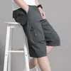 Pantalones Cortos de Algodón Puro para Hombres de Mediana Edad, Shorts de Algodón Puro para Papá, Pantalones Casuales Finos de Verano, Pantalones Sueltos de Playa de Talla Grande de Longitud Media