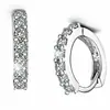Brincos Coreanos Super Brilhantes de Diamante de Uma Fileira, Tendência e Estilosos, Presilhas de Orelha Femininas da Moda, Acessórios de Joias de Prata, Atacado do Fabricante