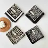 Bufanda de Algodón y Lino de Seda con Estampado de Leopardo para Mujer, Bufanda Delgada Versátil para Cuello de Primavera y Verano, Pañuelo Decorativo Pequeño Profesional, Goma para el Cabello Multifuncional
