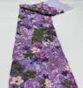 Tela de Malla Bordada con Lentejuelas y Patrón de Flores, Tela para Vestido de Escenario y Vestido de Actuación, Fábrica de Origen en Guangzhou En Stock