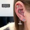Lindo Brinco de Osso da Orelha Sino Amor Fofo Delicado Brincos de Saturno Feminino Versátil Elegante Parafuso de Osso da Orelha