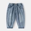 Ropa Infantil para Niños 2025 Verano Nuevo Pantalones Largos para Niños Conjunto de Verano Pantalones de Mezclilla Lisos Elegantes para Niños a Prueba de Mosquitos Modernos