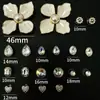Charms para zapatos Croc con purpurina dorada y flores de cristal, clips para zapatos con forma de trébol de cuatro hojas, accesorios 3D desmontables para DIY, decoraciones para zapatillas de ballet