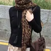 Atmósfera~Pañuelo de Seda Estampado de Leopardo Chal Estilo Retro Milenio Y2K Pañuelo Sexy de Moda 2025 Nuevo Pañuelo de Gasa Pañuelo
