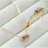 Nuevo Diseño Limitado de Navidad Diario Simple de Nicho Joyería de Lujo Ligero Primera Joya Collar Anillo de Circonio de Café